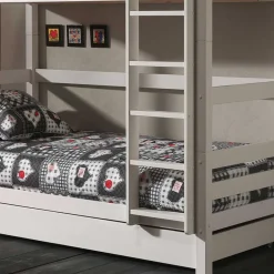 Kinder Wohnen Weißes Etagenbett mit Ausziehbett - Sun