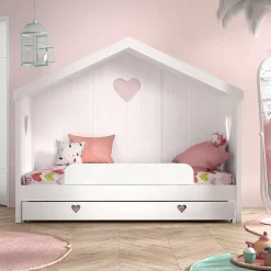 Wohnen Kinderbetten*Weißes Hausbett dreiseitig geschlossen - Grandory