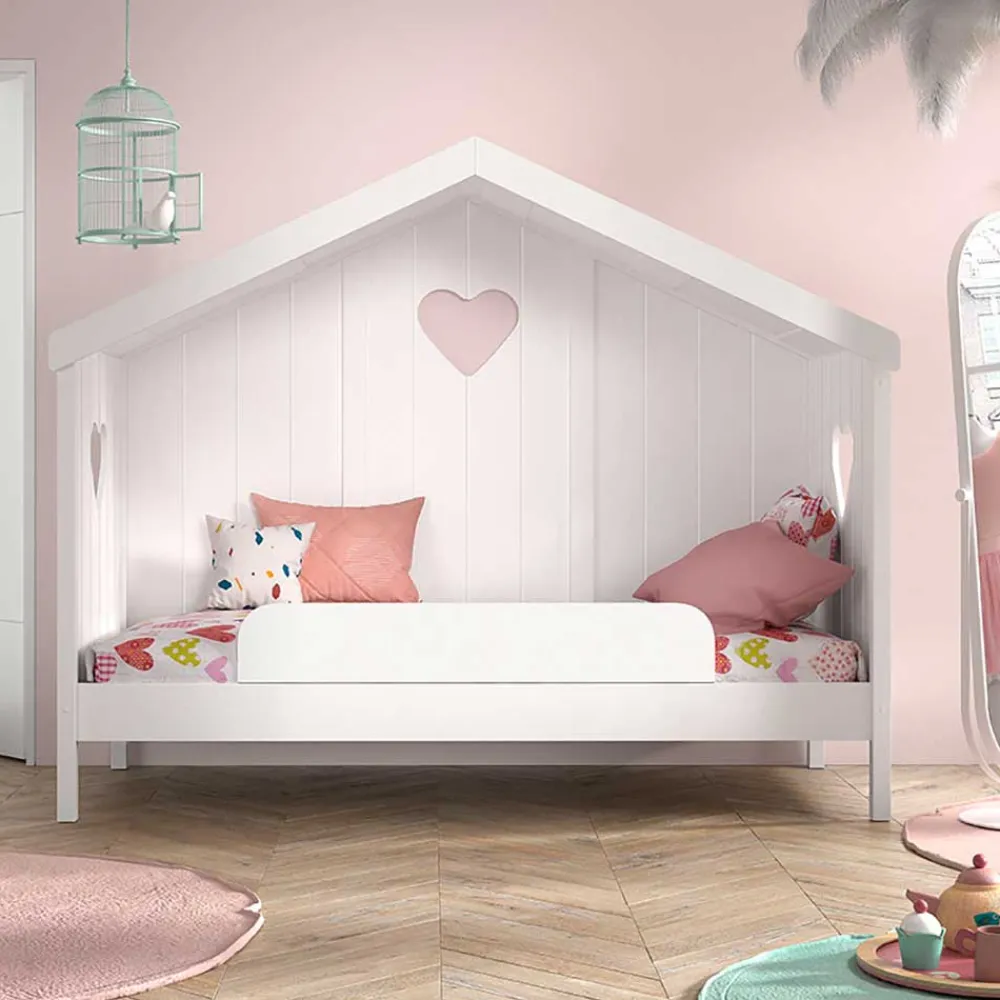 Wohnen Kinderbetten*Weißes Hausbett dreiseitig geschlossen - Grandory