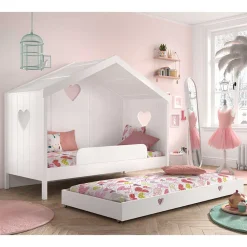 Wohnen Kinderbetten*Weißes Hausbett dreiseitig geschlossen - Grandory