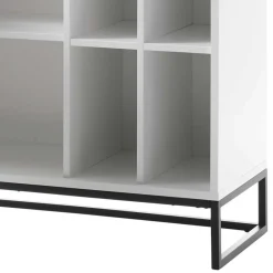 Wohnen Weißes Highboard mit 8 Fächern & 2 Türen - Enkraja