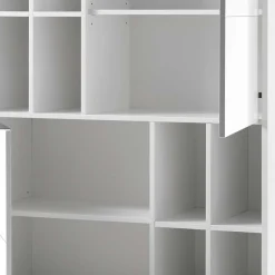 Wohnen Weißes Highboard mit 8 Fächern & 2 Türen - Enkraja