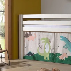 Wohnen Kinderbetten*Weißes Hochbett für Kinder mit Dinos - Evanuela