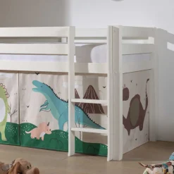 Wohnen Kinderbetten*Weißes Hochbett für Kinder mit Dinos - Evanuela