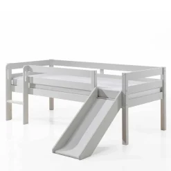 Wohnen Kinderbetten*Weißes Hochbett mit Rutsche - nur 83 cm hoch - Kendalas