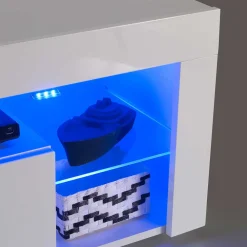 Wohnen Tv & Hifi-Möbel|Tv & Hifi-Möbel*Weißes Hochglanz TV Board beleuchtet - Cessma