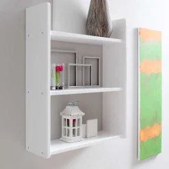 Wohnen Esszimmerregale|Regale*Weißes Holz Hängeregal mit 60 cm Breite - Grenvana