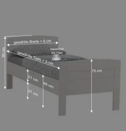 Wohnen Weißes Holzbett Arbitia aus Buche massiv