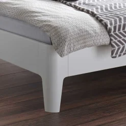 Wohnen Weiße Möbel|Naturholzmöbel*Weißes Holzbett Buche Gachias mit Kopfteil