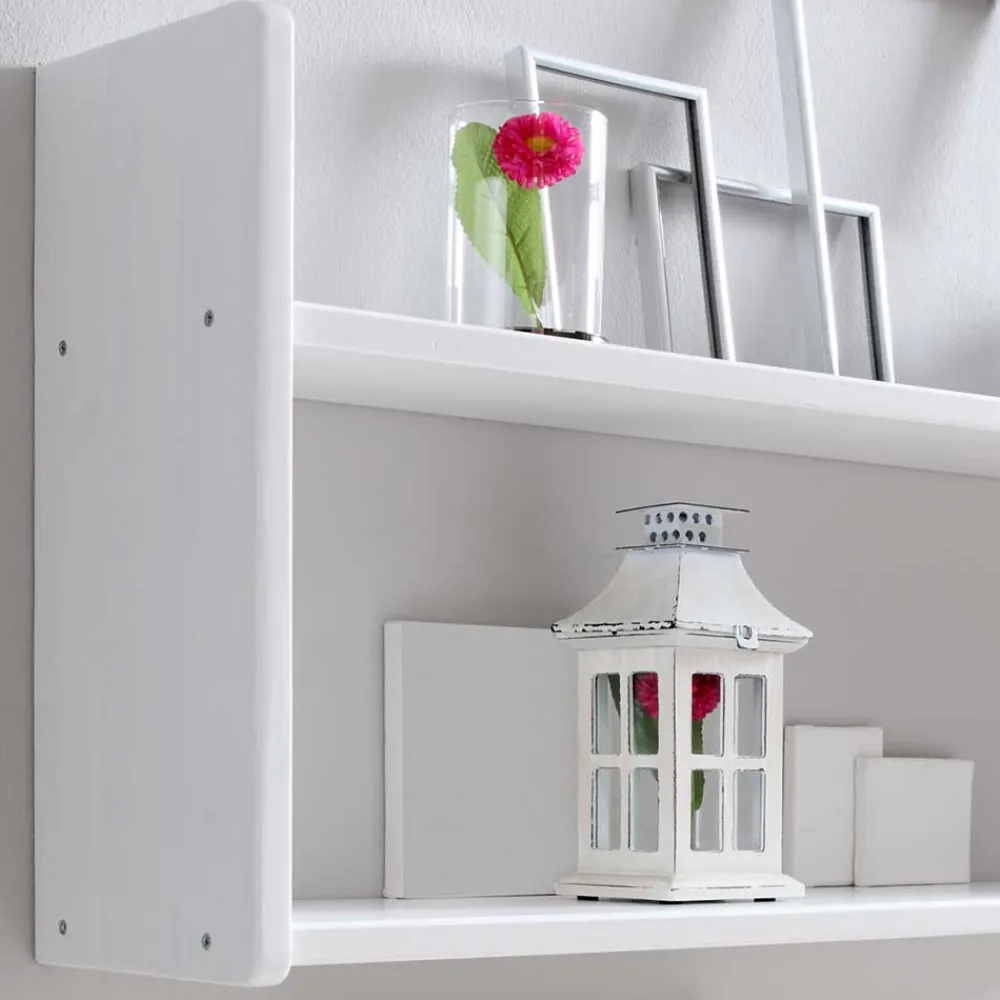 Wohnen Weißes Holzregal für die Wandmontage - Barne