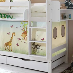 Kinder Wohnen Weißes Kiefernholz Etagenbett mit Stauraum - Vionna