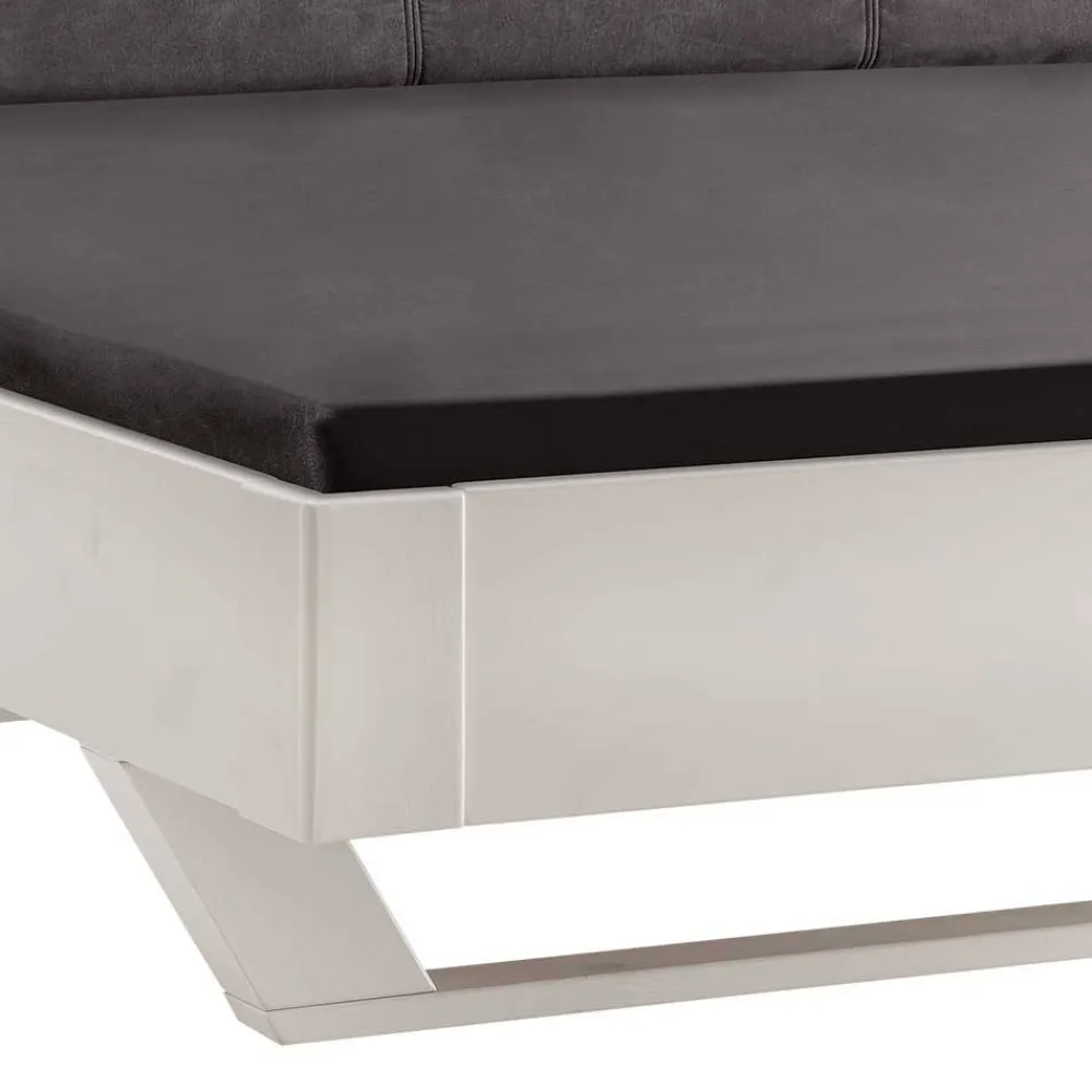 Wohnen Weißes Kiefernholz-Bett mit Holzkufen - Ondeon