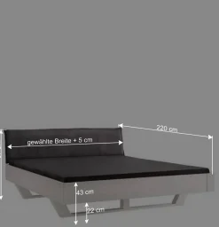 Wohnen Weißes Kiefernholz-Bett mit Holzkufen - Ondeon