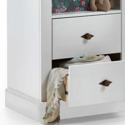 Wohnen Kinderregale|Kindermöbel*Weißes Kinder Standregal mit 2 Schubladen - Satumare