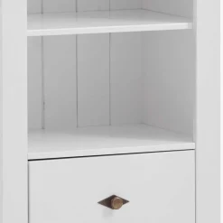 Wohnen Kinderregale|Kindermöbel*Weißes Kinder Standregal mit 2 Schubladen - Satumare