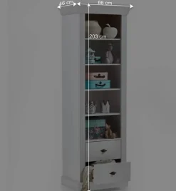 Wohnen Kinderregale|Kindermöbel*Weißes Kinder Standregal mit 2 Schubladen - Satumare