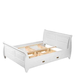 Wohnen Weißes Landhausbett mit Schubladen - Presto