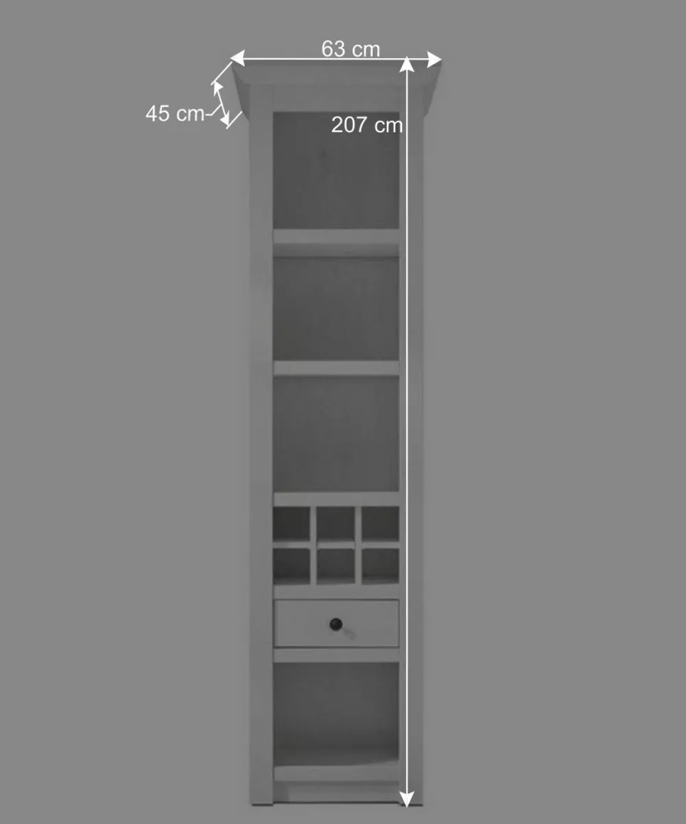 Wohnen Weißes Landhausregal mit Flaschenfach - Chelles
