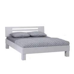 Wohnen Weiße Möbel|Naturholzmöbel*Weißes Massivholzbett Annabell mit Kopfteil