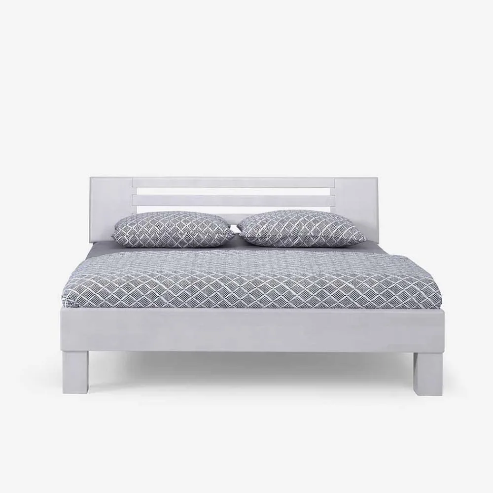 Wohnen Weiße Möbel|Naturholzmöbel*Weißes Massivholzbett Annabell mit Kopfteil