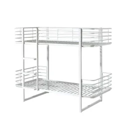 Kinder Wohnen Weißes Metall Etagenbett 99x166x205 - Tamyno