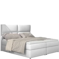 Wohnen Weißes Polsterbett mit Kunstlederbezug - Streeter
