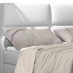 Wohnen Weißes Polsterbett mit Kunstlederbezug - Streeter