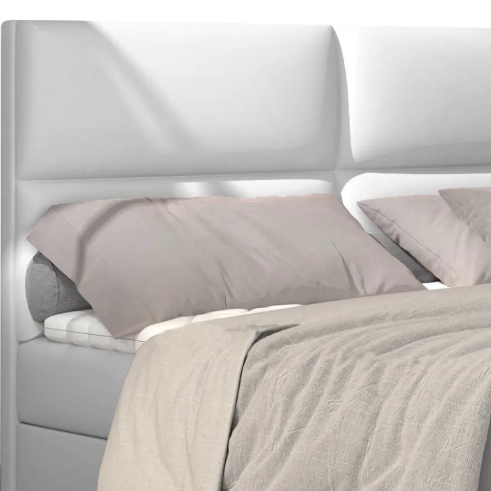 Wohnen Weißes Polsterbett mit Kunstlederbezug - Streeter