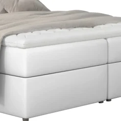 Wohnen Weißes Polsterbett mit Kunstlederbezug - Streeter