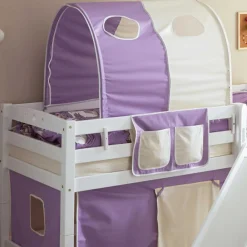 Wohnen Kinderbetten*Weißes Rutsche Hochbett aus Buche - Bruns