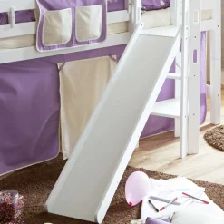 Wohnen Kinderbetten*Weißes Rutsche Hochbett aus Buche - Bruns