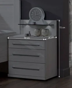 Wohnen Weißes Schlafzimmerset Arneta mit Einzelbett 100x200cm (dreiteilig)