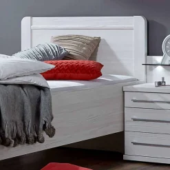 Wohnen Weißes Schlafzimmerset Arneta mit Einzelbett 100x200cm (dreiteilig)