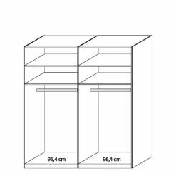 Wohnen Weißes Schlafzimmerset Arneta mit Einzelbett 100x200cm (dreiteilig)