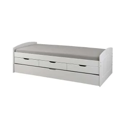 Wohnen Weißes Schubkastenbett mit Ausziehbett - Becrux