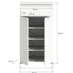 Wohnen Weißes Schuh-Vertiko in modernem Design - Dany