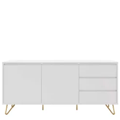 Wohnen Weißes Sideboard 150cm mit Haarnadel Beinen - Donny