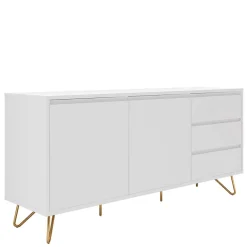 Wohnen Weißes Sideboard 150cm mit Haarnadel Beinen - Donny