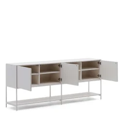 Wohnen Weißes Sideboard in halboffenem Design - Dresconio