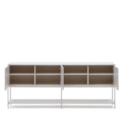 Wohnen Weißes Sideboard in halboffenem Design - Dresconio