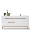 Wohnen Weißes Sideboard Maiky mit Griffmulden