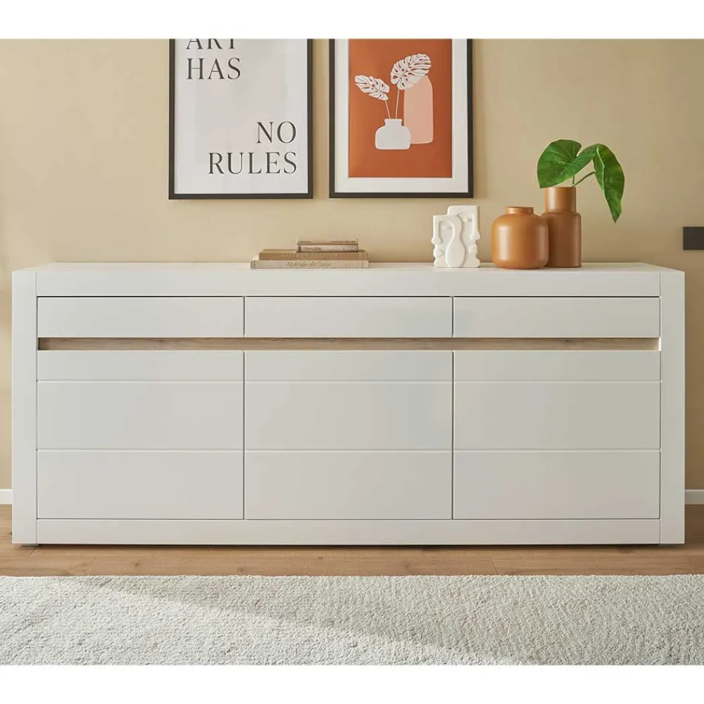 Wohnen Weißes Sideboard mit 217 cm Breite - Ilana