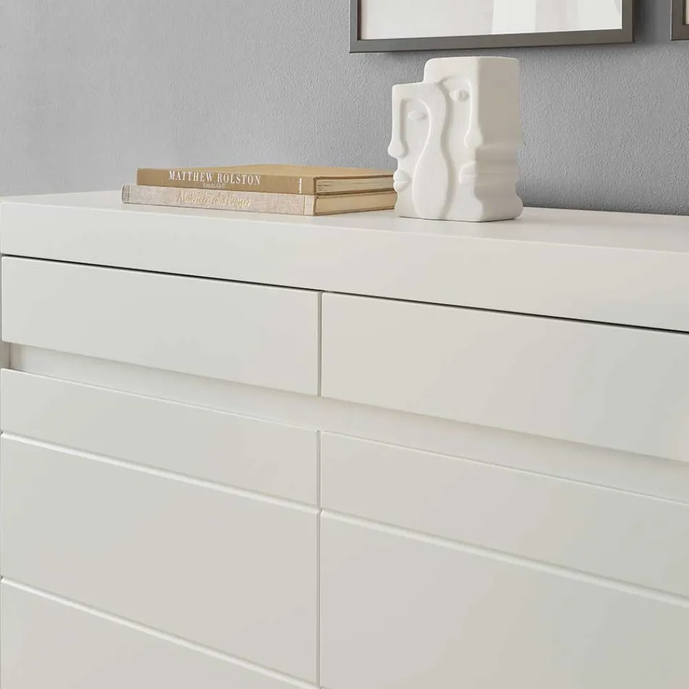 Wohnen Weißes Sideboard mit 217 cm Breite - Ilana