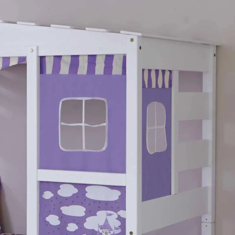 Kinder Wohnen Weißes Spielbett Etuadora für Mädchen