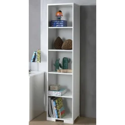 Wohnen Weißes Standregal mit fünf Fächern - Eldrus