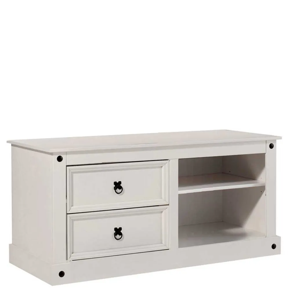 Wohnen Weißes TV Board im Landhaus Design - Segrino