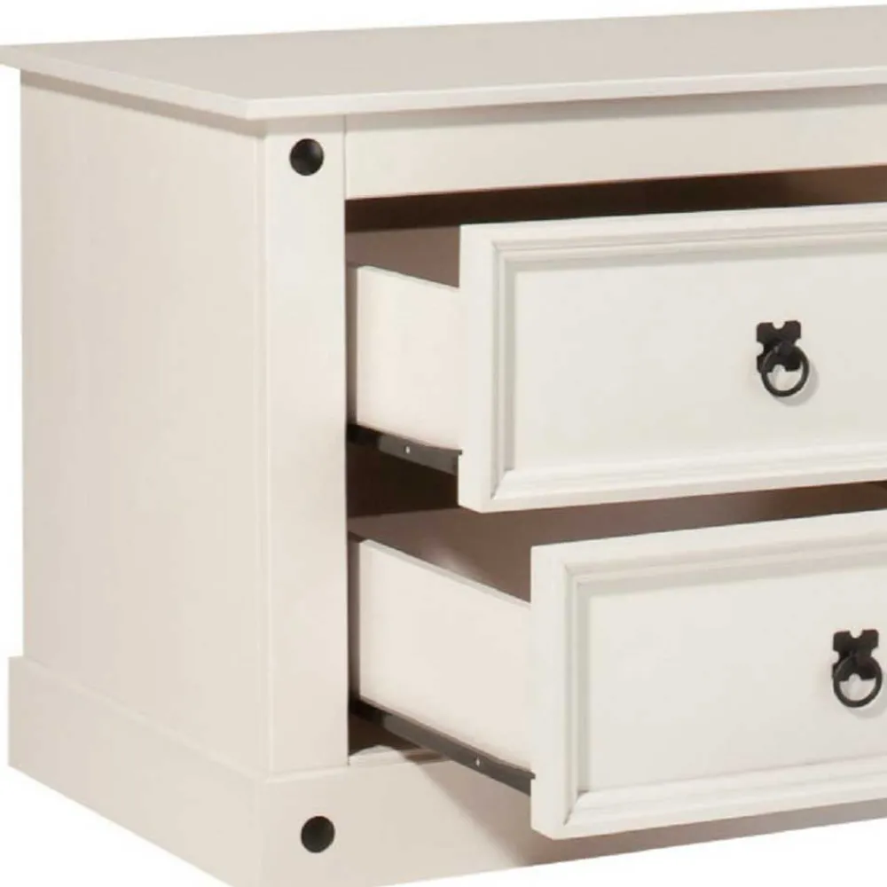 Wohnen Weißes TV Board im Landhaus Design - Segrino