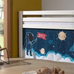 Wohnen Kinderbetten|Kindermöbel*Weltall Spielbett Hochbett in Weiß - Obbo