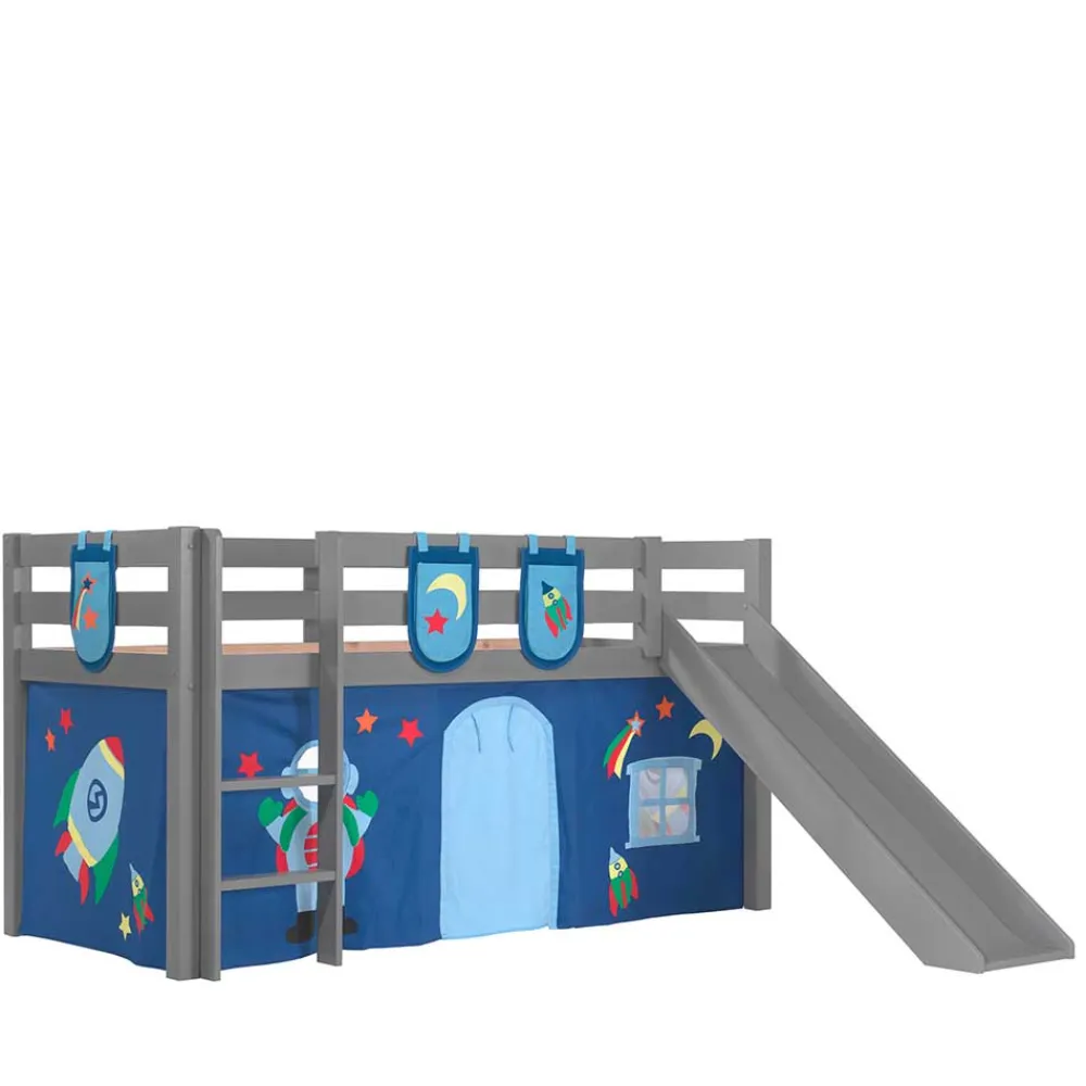 Kinder Wohnen Weltraum Spielbett Hochbett in Grau - Wale
