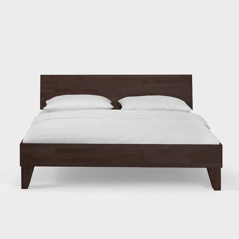 Wohnen Wengefarbiges Holzbett Careful aus Buche massiv lackiert